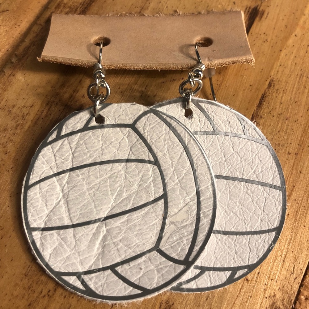 Leather Volleyball Earrings